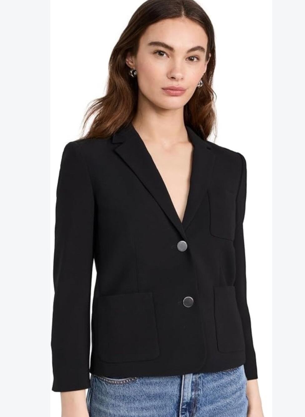 Theory Women's Black Shrunken Jacket Blazer Tailored Classy Business Sz 6